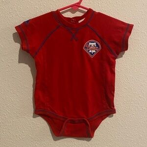 Majestic Red and Blue Phillies One-Piece